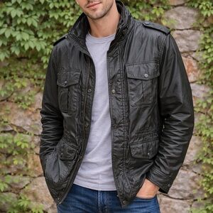 JOHNSTON & MURPHY Waxed Utility Jacket, M